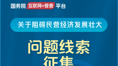 美女操逼视频免费观看大全老旧版本国务院“互联网+督查”平台公开征集阻碍民营经济发展壮大问题线索